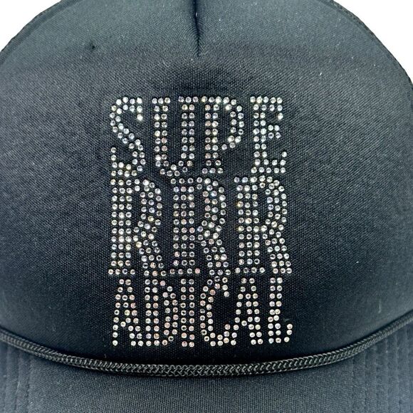 SupeRRRADICAL Mesh Back Rhinestone Trucker Hat - One Size - Picture 2 of 7